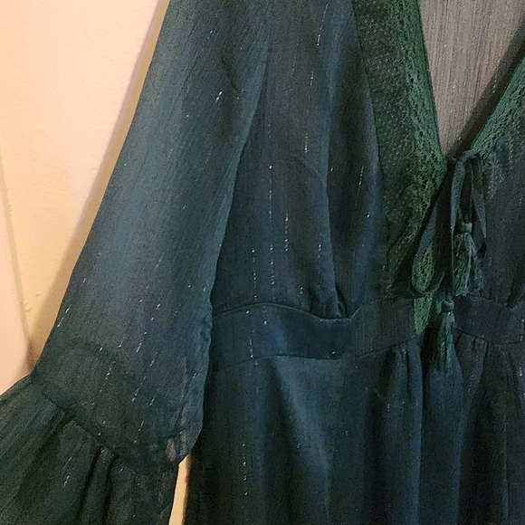 Torrid Green blouse with silver sparkles - Picture 4 of 7